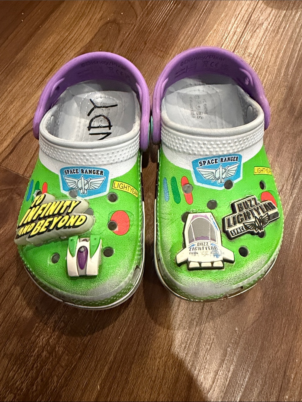 Toy Story Buzz Lightyear Kids Green CROCS - Size 8 Toddler